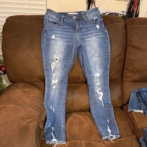 Trendy Blue Cato Distressed Skinny Jeans